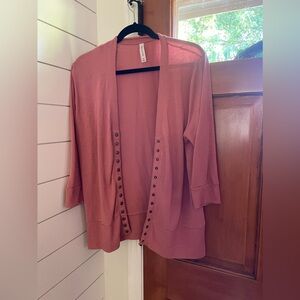 Women’s 2X Zenana Outfitters pink cardigan